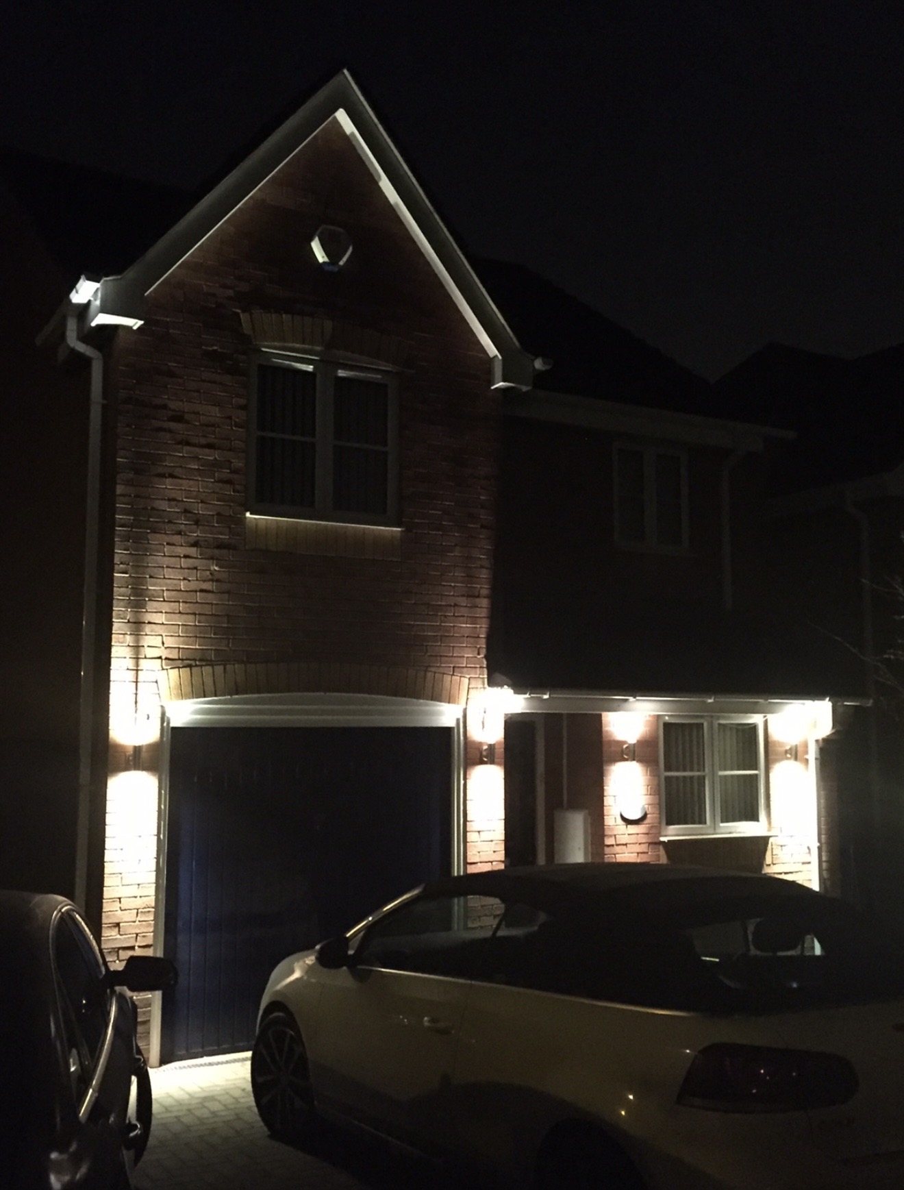 Domestic electrical work on exterior house lighting